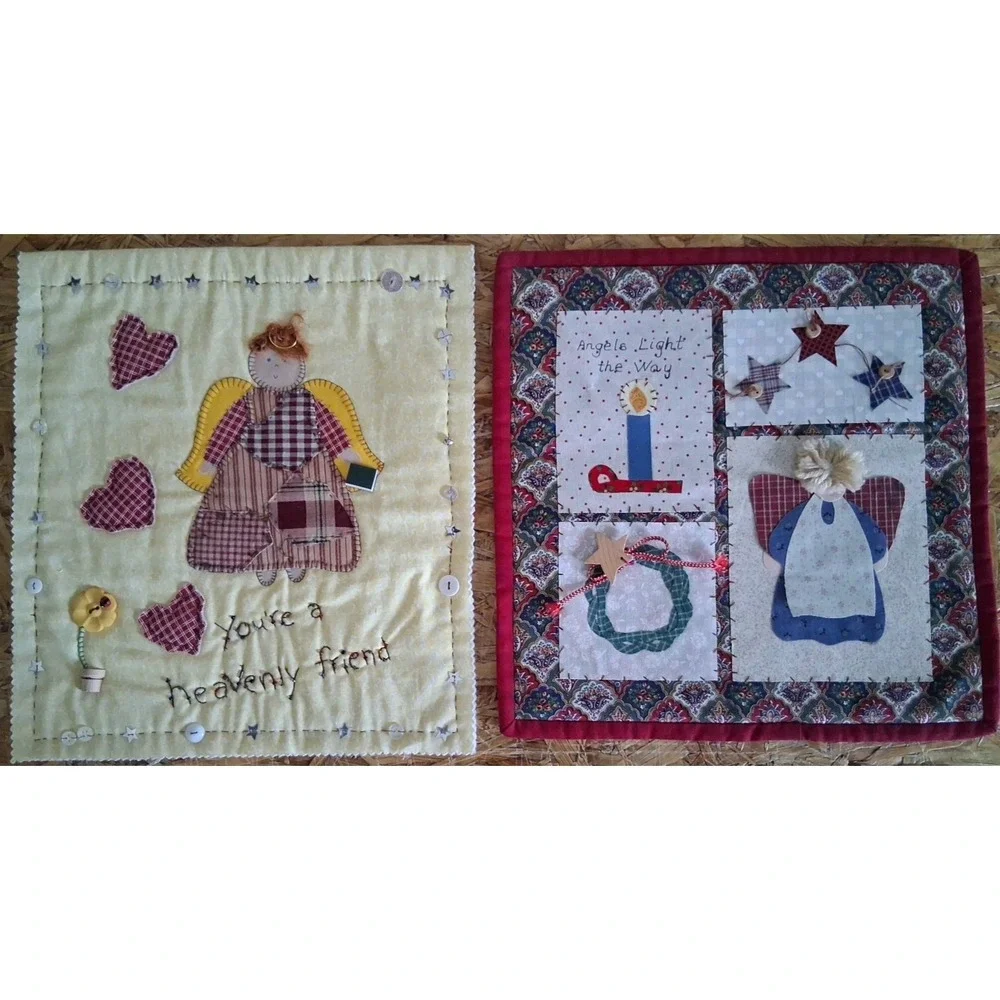 2 Handmade Cute Heavenly Angel Wall Hangers or Small Table decorations
